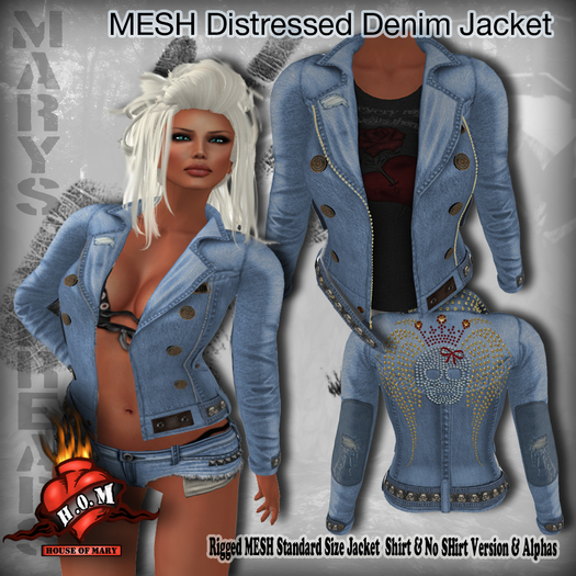 [HOM] Mesh Light Denim Trench Jacket packaged