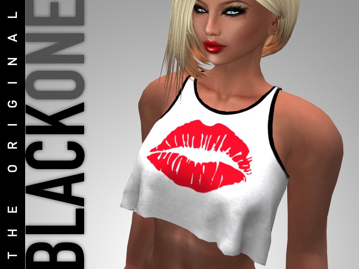 .:B1:. Mesh Crop Top Racer Back - Lips