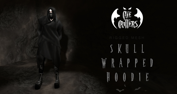 .:CAVE CRITTERS:. - Skull Wrapped Hoodie