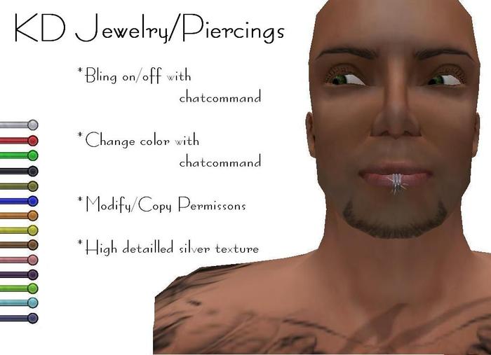 Piercing 3 Male bling on/off colorchange