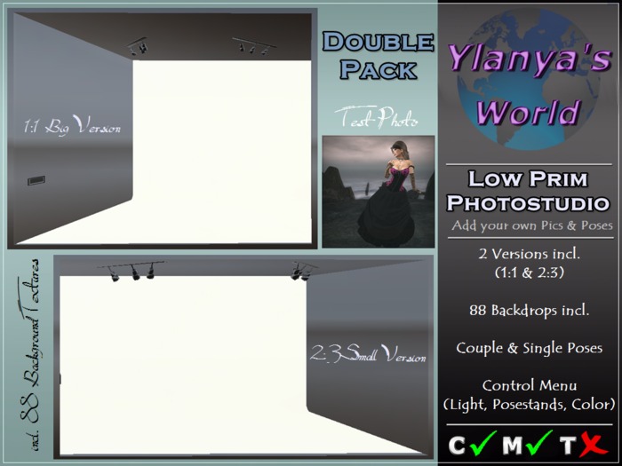 Ylanya's Low Prim Photostudio <Add your Own> - Double Pack 
