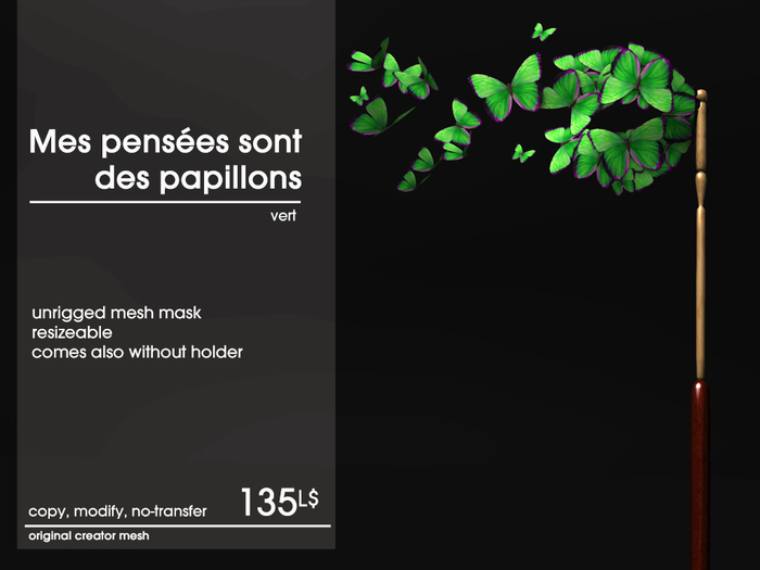 22769 ~ Mes pensees sont des papillons Jaune