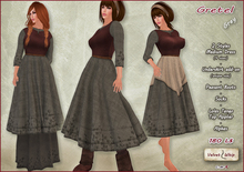 [V/W] Gretel Grey - Medieval fantasy peasant dress in 2 styles, underskirt add-on, socks, boots, Lolas Tango applier