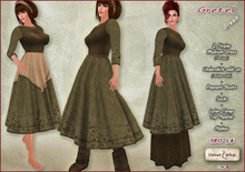 [V/W] Gretel Green - Medieval fantasy peasant dress in 2 styles, underskirt add-on, socks, boots, Lolas Tango applier