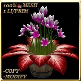 LW_ Tulips and Caladiums in Barrel - Pink Red