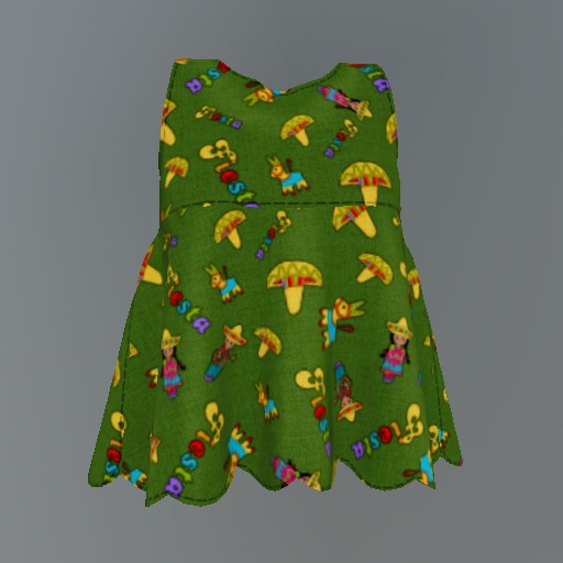 Green Fiesta Mesh Child Tunic