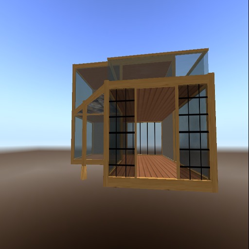 Wood and Glass Patio House (61 prims)