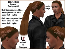 Trouble brown flexi ponytail men tatoo panther tribal