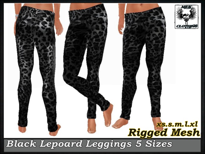 MIUK - Black Lepoard Mesh_Ladies   Leggings  XS S M L XL