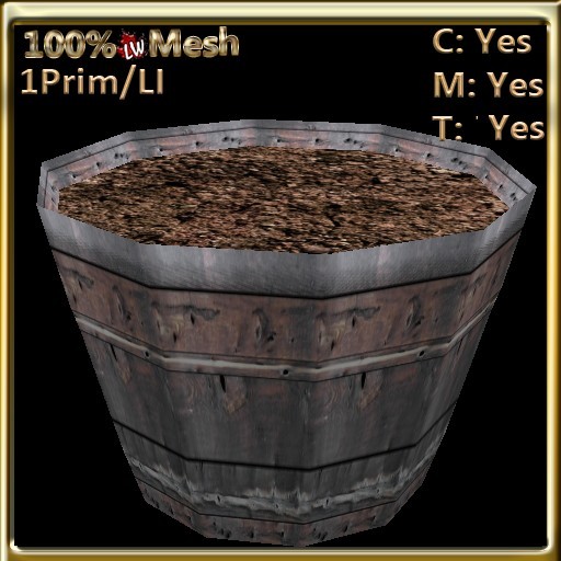 LW_ Mesh Barrel with Soil Full Perm