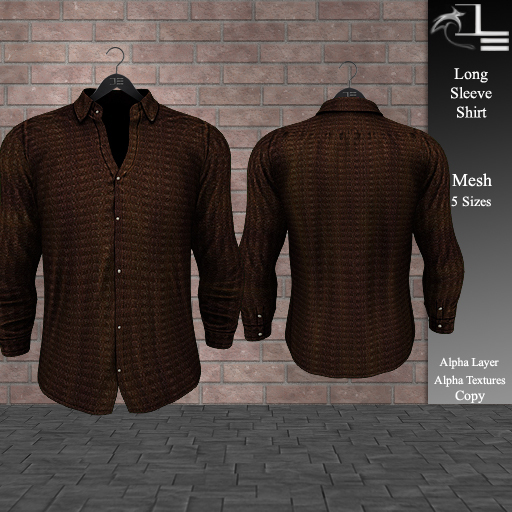DE Designs - Men's Long Sleeve Shirt - Brown