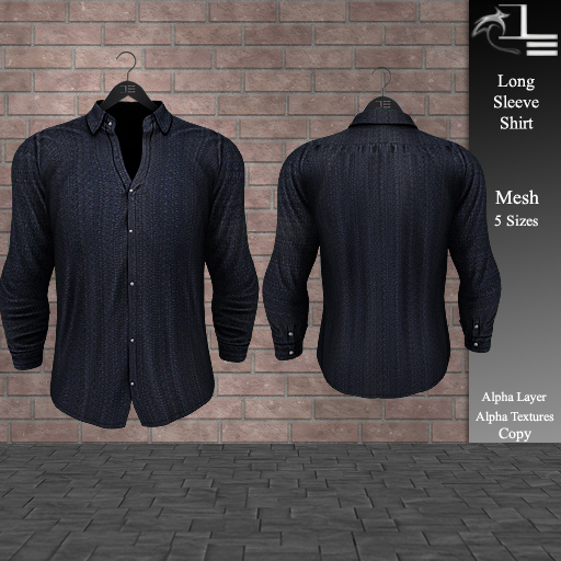 DE Designs - Men's Long Sleeve Shirt - Blue