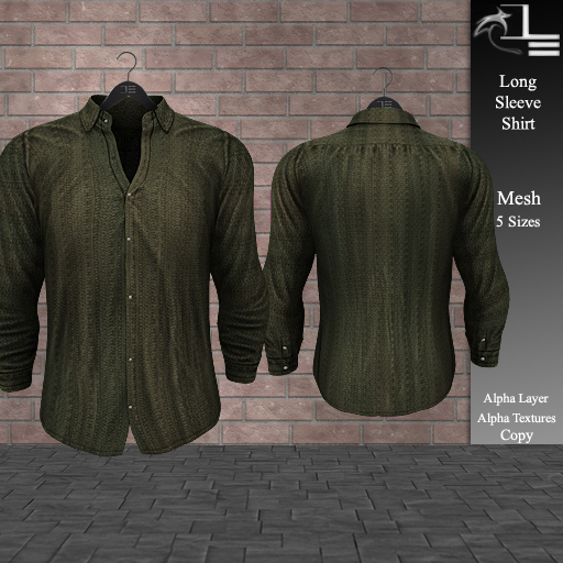 DE Designs - Men's Long Sleeve Shirt - Green