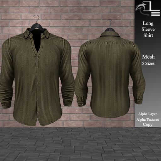DE Designs - Men's Long Sleeve Shirt - Tan
