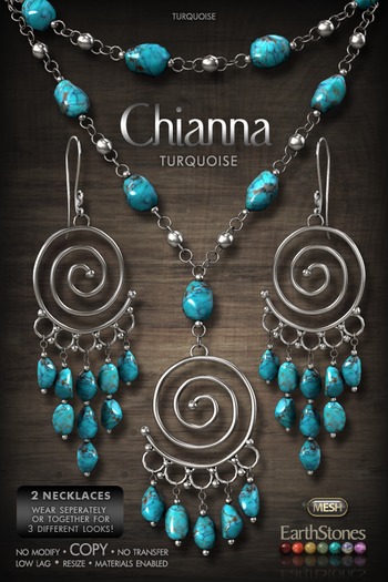 EarthStones Chianna Jewelry Set - Turquoise (wear)