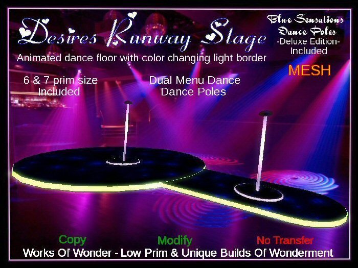 Desires Runway Stage with Dance Poles (Deluxe)