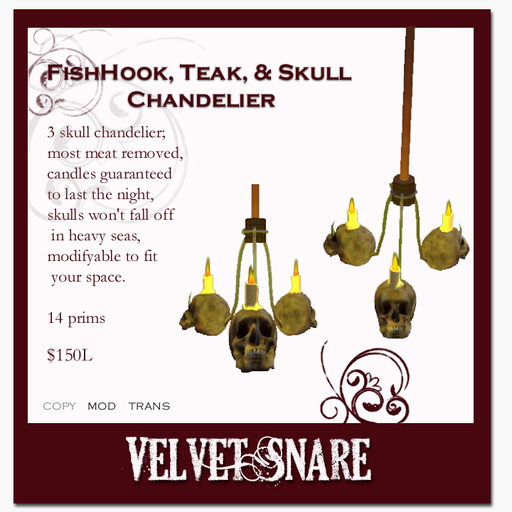 fish hook skulls chandelier