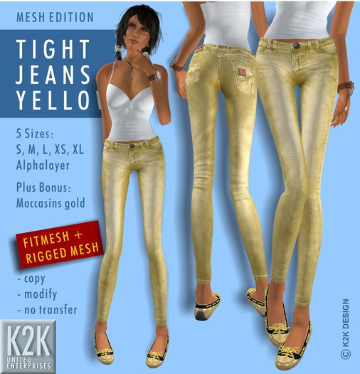 mesh - tight jeans yellow #