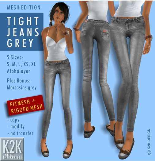 mesh - tight jeans grey #