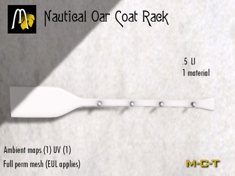 Second Life Marketplace - [NM] Oar Coat Rack