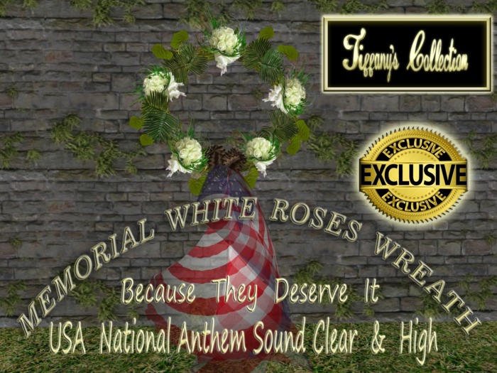 MEMORIAL WHITE ROSES WREATH