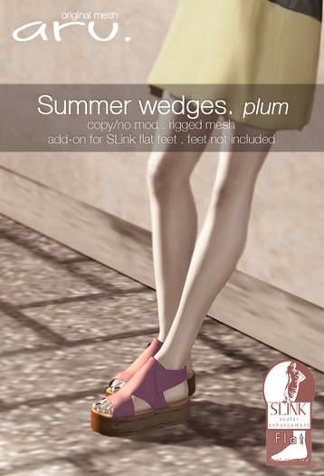 aru. Summer wedges (plum) (add)