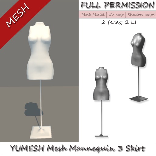 YUMESH mesh Mannequin 3 skirt for dress necklace or belt display Full Perm