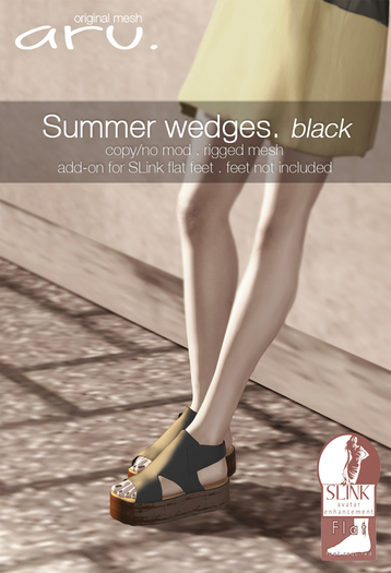 aru. Summer wedges (black) (add)