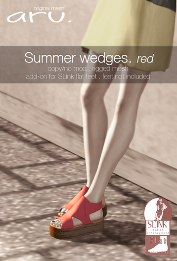 aru. Summer wedges (red) (add)