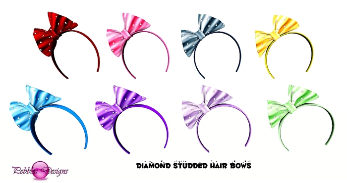 .:: PD Diamond Studded Hair Bows ::.
