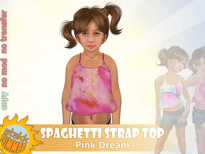>> ATAKK<<   Pink Dream  Spaghetti Strap Top
