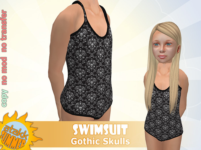 ATAKK  Gothic Skulls Swimsuit (9)
