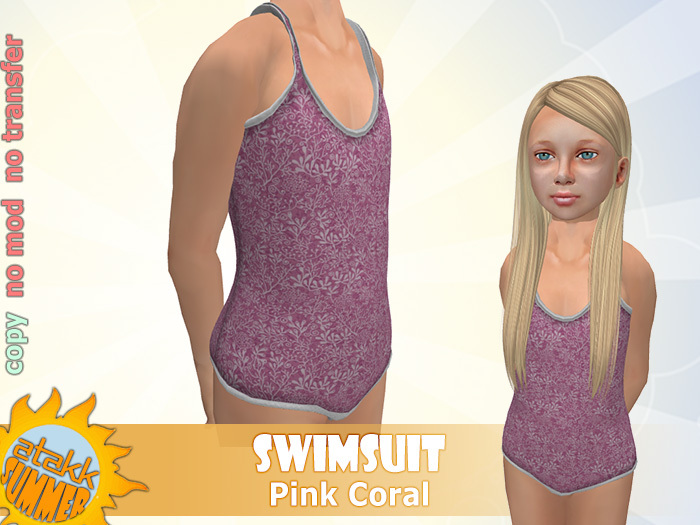 >> ATAKK<<  Pink Coral Swimsuit (SMB Only)