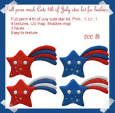 Full Perm MESH Cute 4 th of July star kit for builders