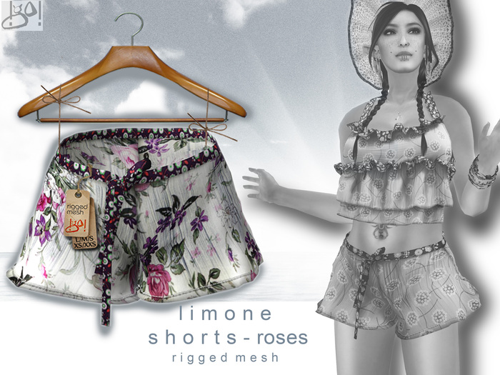 !gO! Limone Shorts-Roses