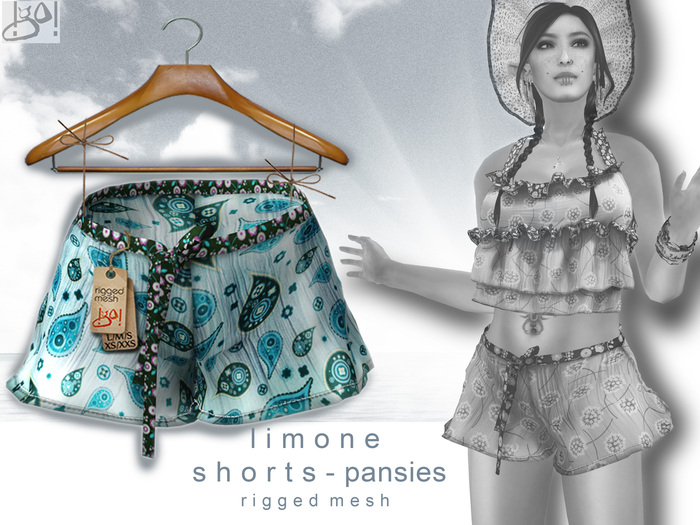 !gO! Limone Shorts-Pansies