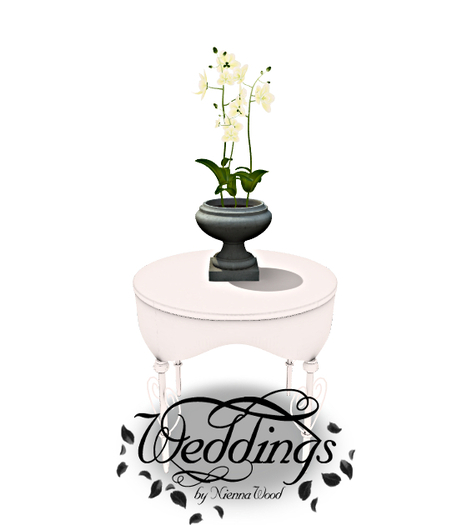 White Orchid Side Table - Trans Only