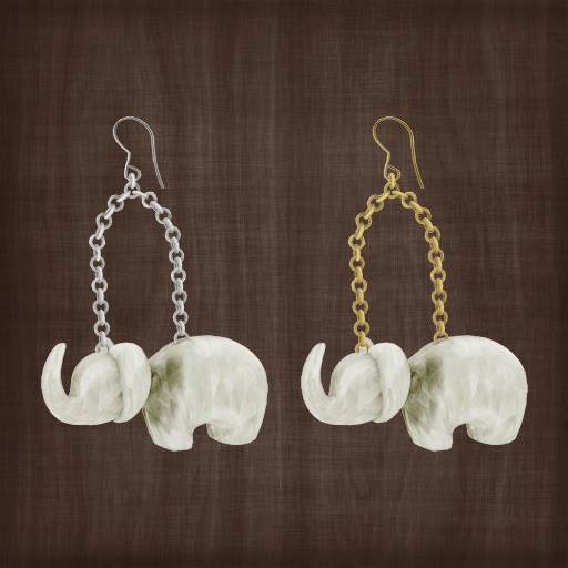 shimmerie - elephantastic earrings (white)