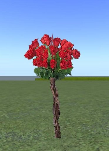 Spring Premium Roses Tree Only 1 Prim 8 Planes Sculpty FF42
