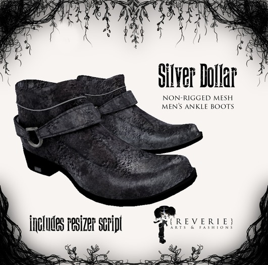 {REVERIE} Mesh Men's Ankle Boots - Silver Dollar