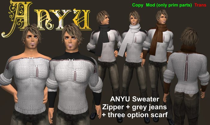 Anyu Sweater Zipper grey
