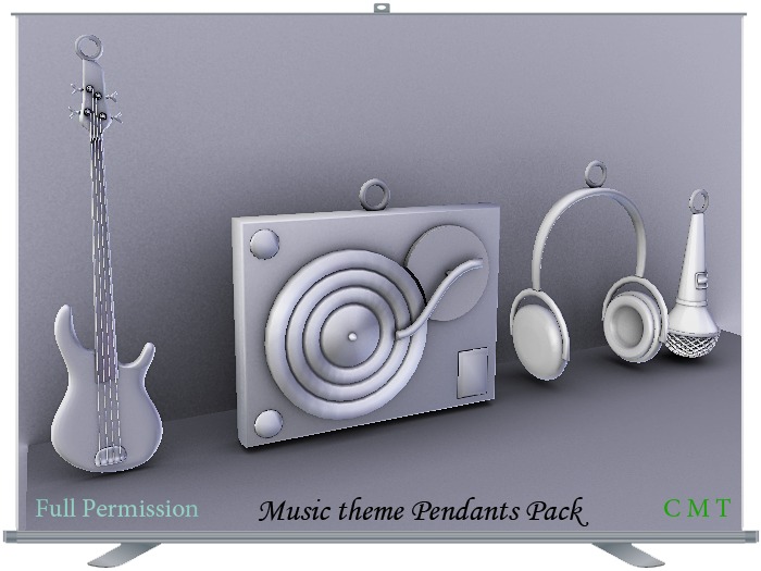 Music theme Pendants Pack  Full Permission