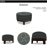 DIGS - Jensen Footstool - Ikat Blue [MESH]