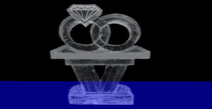 1 prim wedding dispaly ICE SCULPTURE RINGS
