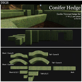 DIGS - Conifer Trimmed Hedge Set [MESH]