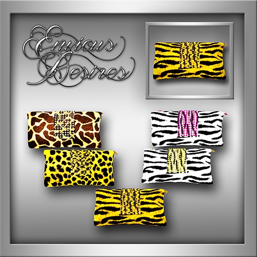*E.D.* Zebra Studded Clutch ~ Magenta