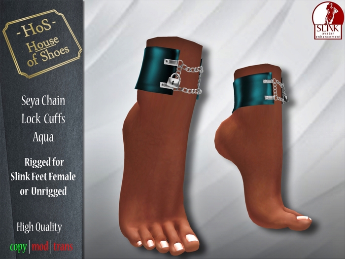[HoS] Seya Chain Lock Cuffs- Aqua