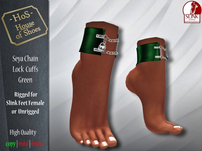 [HoS] Seya Chain Lock Cuffs- Green