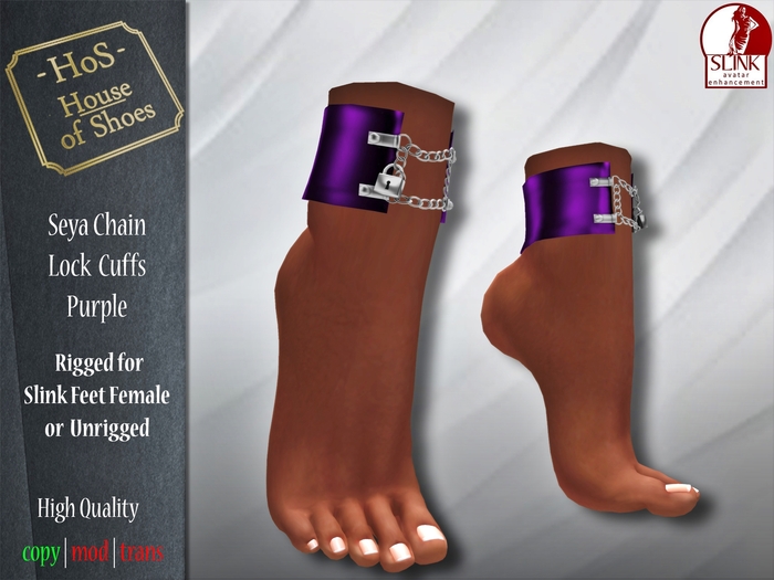 [HoS] Seya Chain Lock Cuffs- Purple