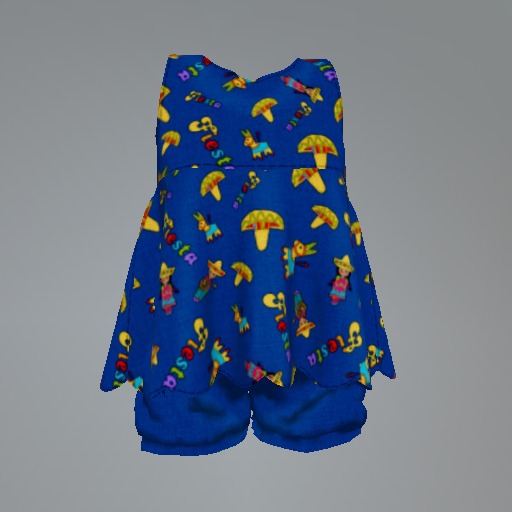 Blue Fiesta Mesh Child Tunic Set